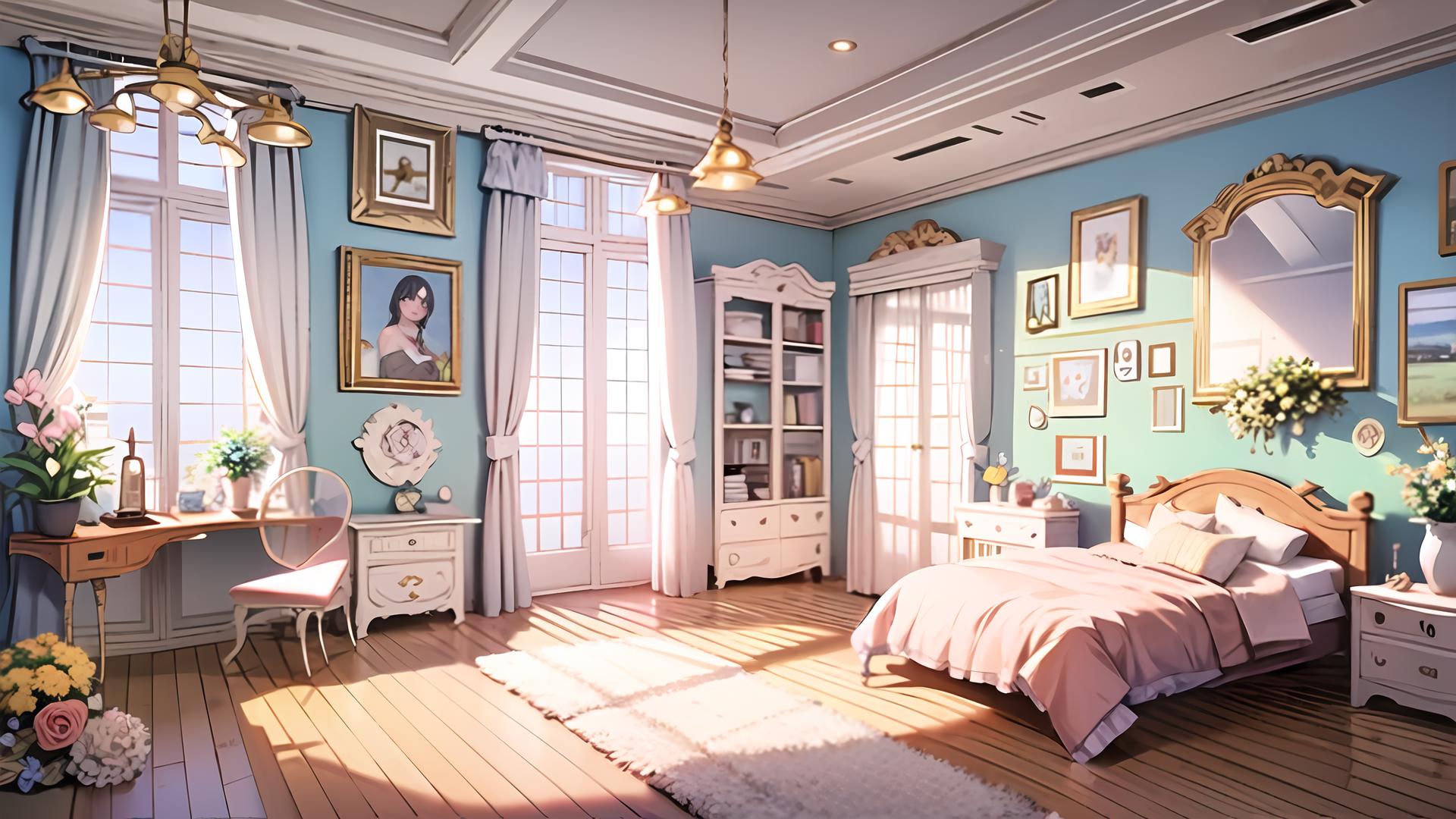 anime bedroom in metropolis. Generative AI Stock Illustration | Adobe Stock-demhanvico.com.vn